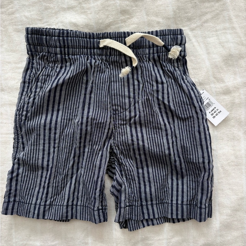 Navy Stripe Kids Drawstring Shorts